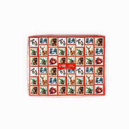 Box for 12 sweets with cells "New Year's plots", 14.5 x 18.5 x 3 cm, New Year-5