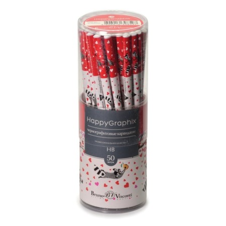 Chernographic pencil 2.0 mm Happy Graphix "Raccoon on the swing", hv, three -sided-1