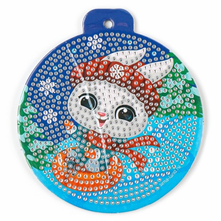 New Year's diamond mosaic on the suspension "New Year! Bunny ", 10 x 10 cm, set for creativity-3