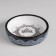 Ceramic bowl with an ornament 200 ml 12 x 3 cm, beige-black