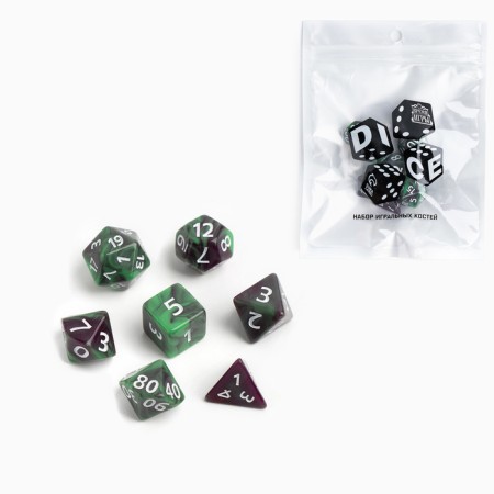 Cubes set for D&D (Dungeons and Dragons, DND) "Game time", Series: D&D, 7 pcs