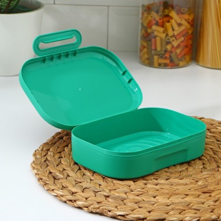 Lunch box with decor, 980 ml, 18 × 13 × 5 cm, green color-2