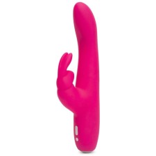 Double stimulation vibrator Happy Rabbit Slimline Curve, 24 cm, pink