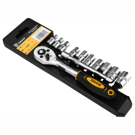 Set of end heads DEKO DKMT12, ratchet, 4-13 mm, 12 items-1