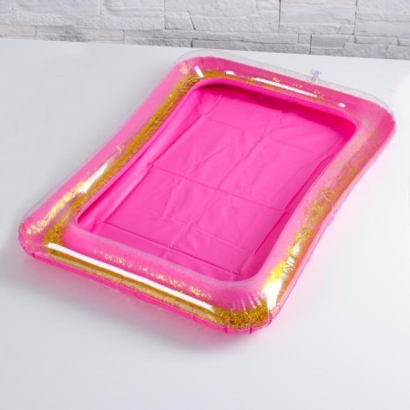 Inflatable sandbox with sparkles, 60x45 cm, bright pink color-1