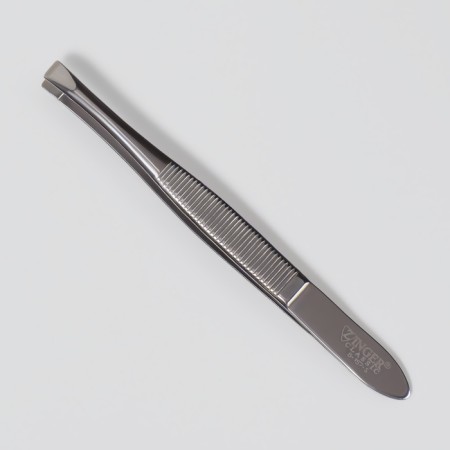 Direct, narrow tweezers, 9 cm, on a blister, silver color, B-157-S-2