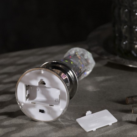 LED figure “Silver candle” 7 × 20 × 7 cm, plastic, sparkles, batteries AAAX2 (not in the kit), glow warm white-2