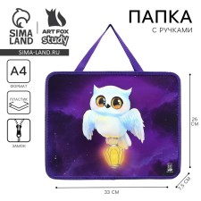 A4 notebook folder on zipper plastic 75mm 330 x 260 PM-A4-26 virgins “September 1: owl”