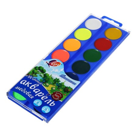 Watercolor "Ray" Fantasy, 14 colors (8 classic, 6 fluorescent), without brush-5