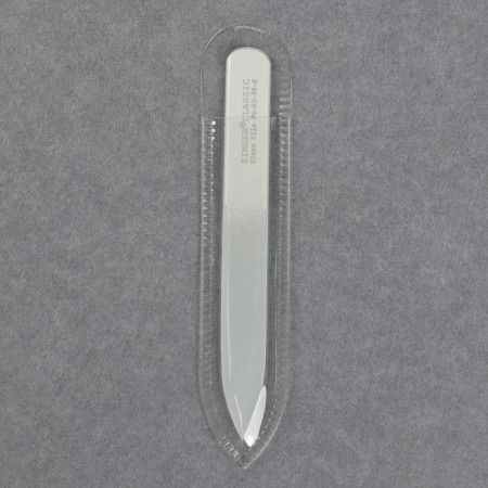 Glass nail file, 9 cm, in a case, on a blister, silver color, fg-02-09-2