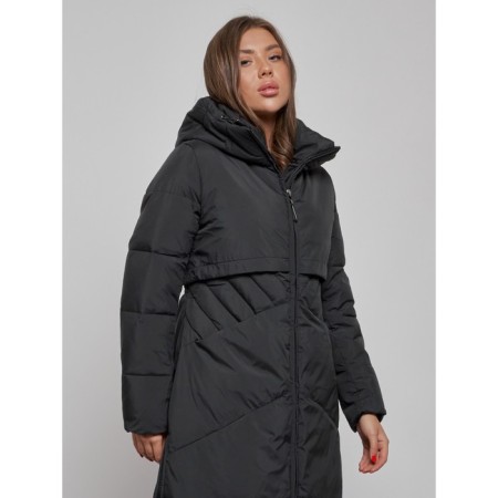 Coat insulated winter female, size 42, black color-8