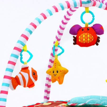 Developing rug with arcs "Elephant and Friends", 70x70 cm, crush me-10