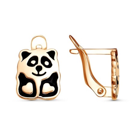 Earrings children's "panda" paws, pink gilding