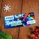 New Year's engraving on the postcard "New Year! Snowman ", Rainbow effect