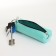 Key of zipper, length 16 cm, ring, carbine, turquoise color