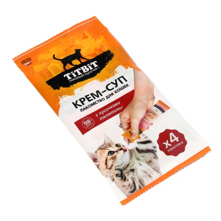 Titbit cream-cream for cats with pieces of veal, 10 g 4 pcs.-1