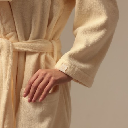 Tainted female bathrobe SL Home: Basic "Aivori", size L, 100% cotton, 420 g/m2-2