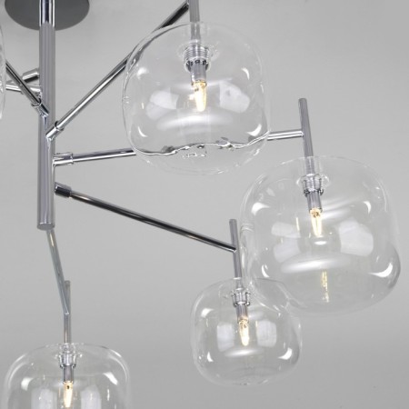 Ceiling chandelier with glass ceiling jar, 3W, G4, 76x76x50 cm-2