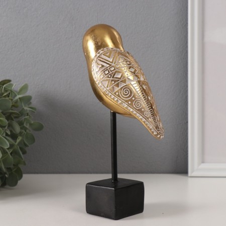 Suvenir Polystone "Golden owl Sypuha" Geometric patterns 10.8x7.3x21 cm-2