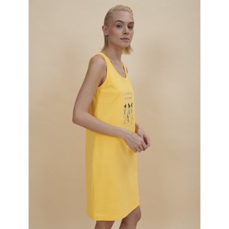 Female dress, size l, yellow color-2