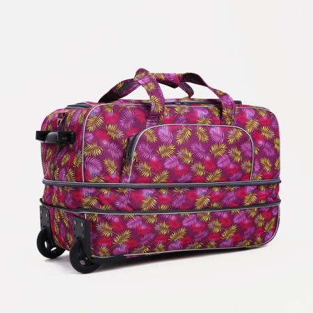 Road bag on wheels, a lightning department, with an increase, an outer pocket, a dark pink color-2