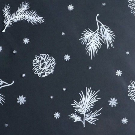 Glossy film "cones", white, 1 x 5.2 m, new year-2
