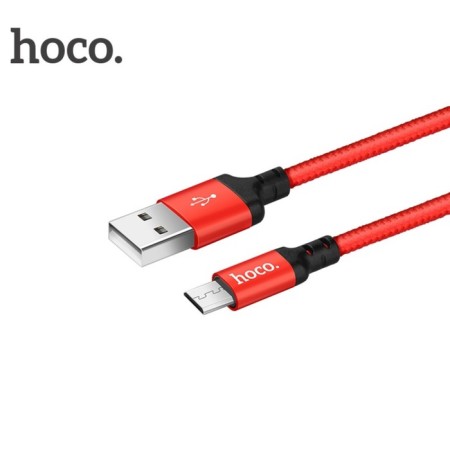 Hoco X14, 2 A, USB cable - Micro USB, 2 m, black and red-2