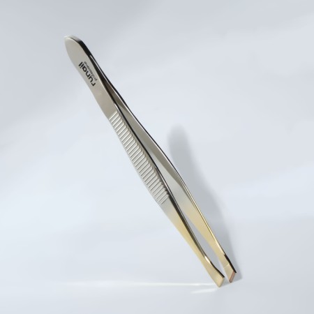 Pinzet beast, wide, 9 cm, silver/golden color, RU-0142-2