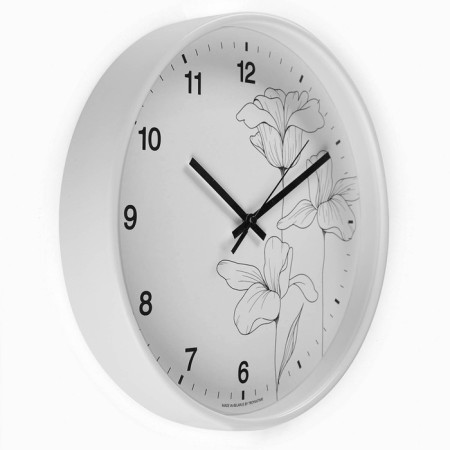 Wall clock, series: interior, "flowers", smooth move, d-30.5 cm-1
