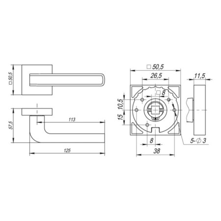 Separate handle Fuaro neo dm sn/cp-3, matte chromium/chrome color-1