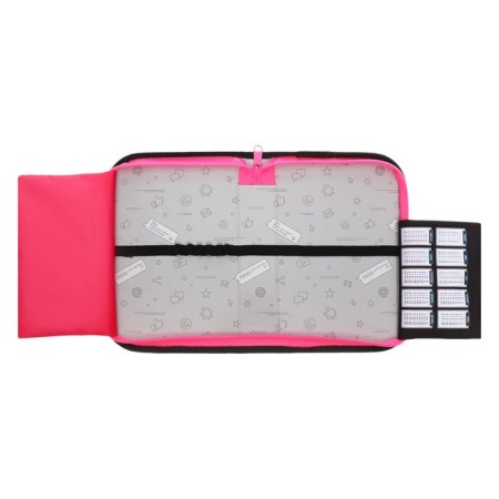 Penal 1 section 140 x 210 x 40 mm, folding pocket and cosmetic bag, fabric, calligrata topontent "Anime eyes"-4