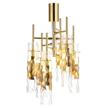 Crystal Lux ceiling lamp, Primavera 2750/106, G9, 6x60 W, 55x24x30 cm, gold color-1