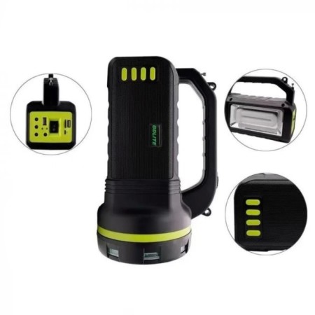Camping battery flashlight, with light bulbs, 10 watts, 9000 mAh, solar battery, USB-1