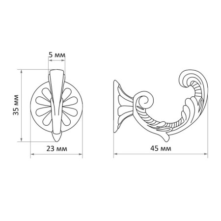 Furniture hook cappio hush, one -rod, bronze-4