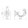Furniture hook cappio hush, one -rod, bronze