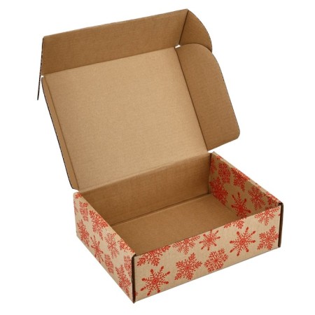 New Year's folding box "New Year's balls", brown, 27 x 21 x 9 cm, New Year-5