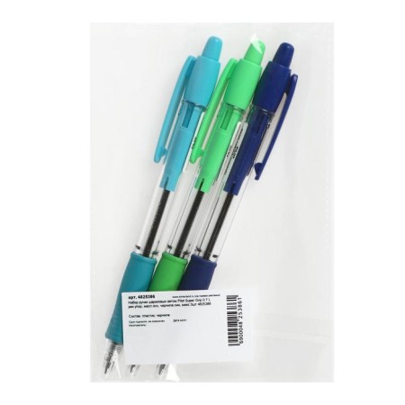 A set of ballpoint pens Pilot Super Grip 0.7 L, automatic, rubber emphasis, oil base, blue ink, MIX case-1