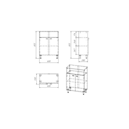 Bathroom chestnut "Vega 6002" White, 60 x 30.3 x 85.4 cm-8