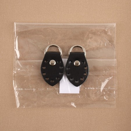 The loop is sewn for a bag, with a half -ring, steam, 6 × 3.5 cm, black color/nickel-2