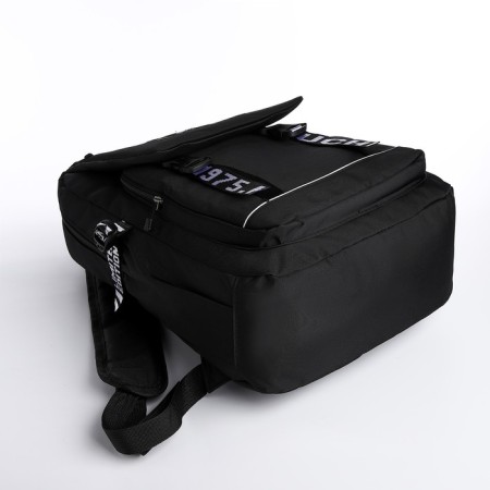 School backpack on lightning from textiles, 5 pockets, black color-4