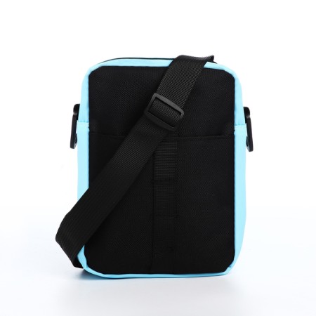 Youth bag with zipper, 1 outer pocket, black/blue color-3