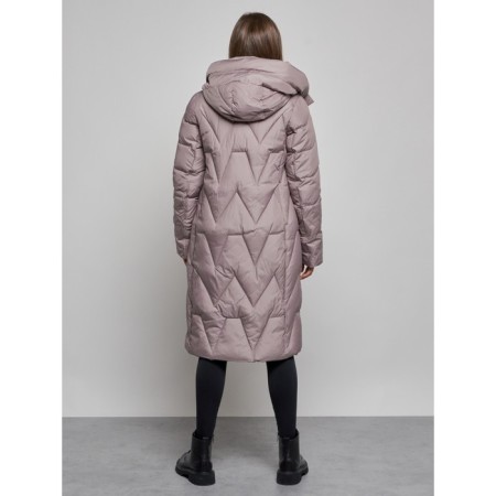 Coat insulated winter female, size 50, brown color-3