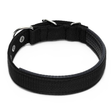 Collar "comfort" combined (polyester, artificial leather), 58 x 3 cm, Osh 45-52 cm, black 60-1