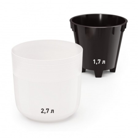 Kashpo for flowers with an insert "Linel", 2.7 l, d = 16 cm, h = 16 cm, white color-2