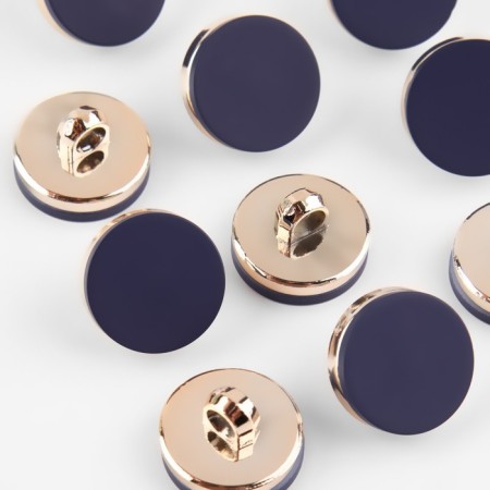 A set of plastic buttons on the leg, d = 15 mm, 10 pcs, matte, blue color-1