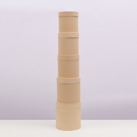 Set of round boxes 5 in 1 "paints", cream, 25 x 25 x 25 - 19 x 19 x 19 cm-2