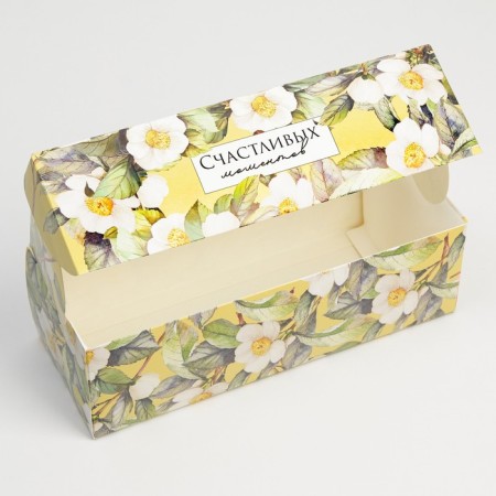Confectionery packaging, a cupcake box with a window, “happy moments”, 26 x 10 x 8 cm-2