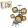 Drum installation "Gold", 5 drums, plate, sticks, stool, pedal