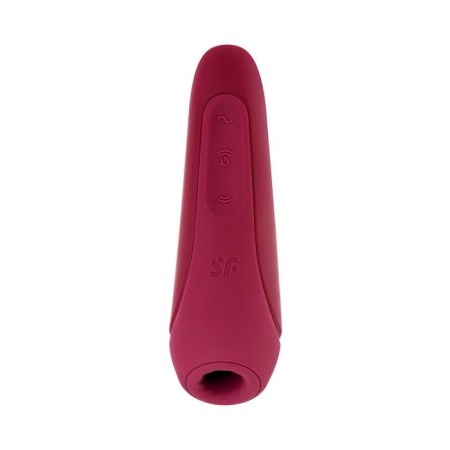 Vacuum-wave contactless stimulator of the Satiffyer Curvy 1+ clitoris, silicone, red color, 14.3 cm-1
