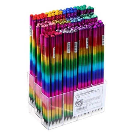 Pencil Blackographic "Rainbow" The hardness of HB, holography, sharpened, with a rhinestone-3